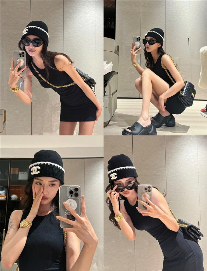 Chanel Hat and Scarf Set