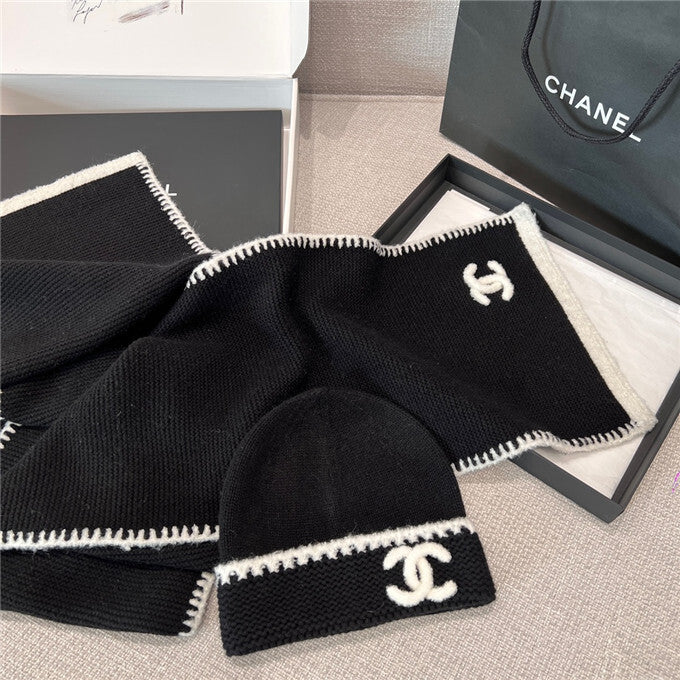 Chanel Hat and Scarf Set