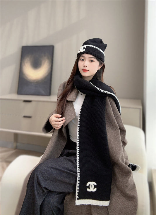 Chanel Hat and Scarf Set
