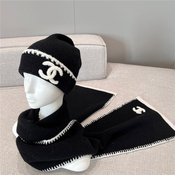 Chanel Hat and Scarf Set