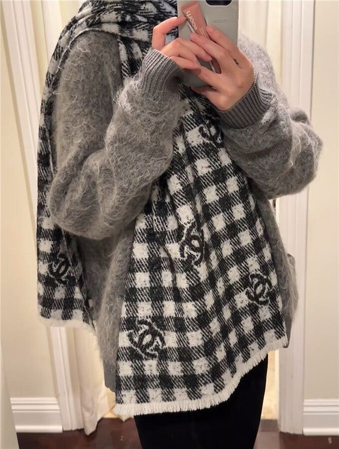 chanel hat and scarf set women's