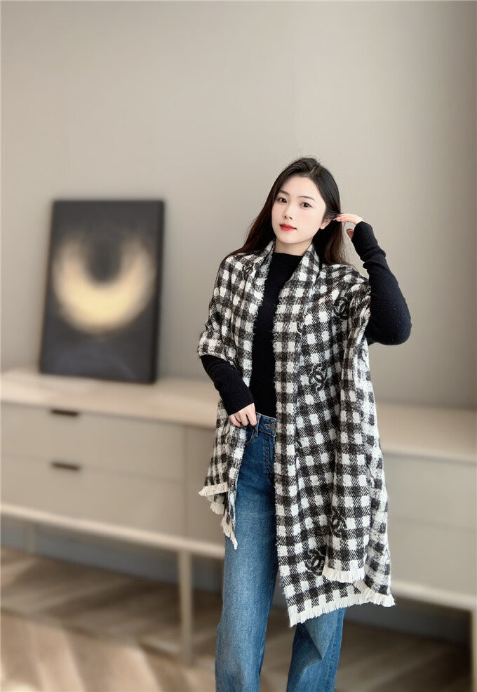 chanel hat and scarf set women's